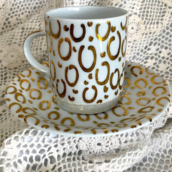 Tirschenreuth Bavaria, Made in Germany,White and Gold Tea Cup Set - Picture 1 of 6